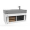 Castello Usa Amazon 36" Wall Mounted  White Vanity With Gray Top And Brushed Nickel Handles CB-MC-36W-BN-2056L-GR - alternate 5